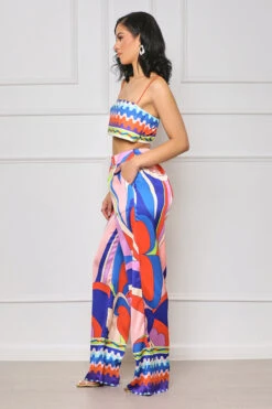 Bright Nights Crop Pants Set (Blue Multi) -Lilly's Kloset lilly5 31 2330501