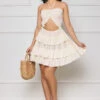 Picnic With Me Halter Top Mini Dress (Cream)- FINAL SALE