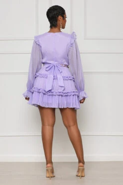 First Best Plunge Ruffle Mini Dress (Purple)- FINAL SALE -Lilly's Kloset lilly5 4 2316128