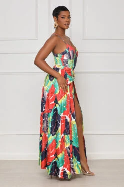 Paradise Passion Bodysuit Skirt Set (Red Multi)- FINAL SALE -Lilly's Kloset lilly5 4 2316264