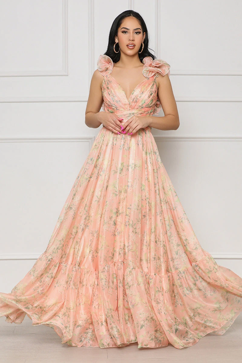 Floral Romance Sweetheart Maxi Dress (Pink) 1 Floral Romance Sweetheart Maxi Dress (Pink)