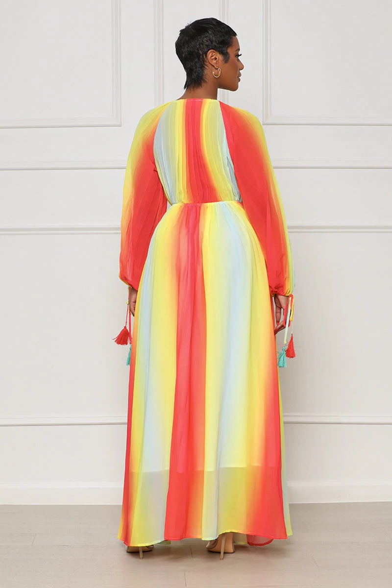 Sweet Sunsets Maxi Dress (Yellow Multi)- FINAL SALE 4 Sweet Sunsets Maxi Dress (Yellow Multi)- FINAL SALE - Image 4