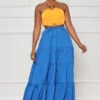 Key West Cut-Out Halter Dress (Blue Multi)