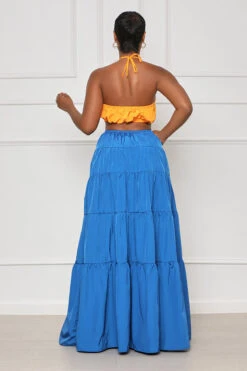 Key West Cut-Out Halter Dress (Blue Multi) -Lilly's Kloset lilly5 4 2316716