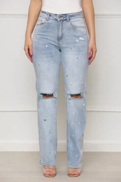 Shine Bright Embellished Denim Jeans- FINAL SALE -Lilly's Kloset lilly5 4 2316839