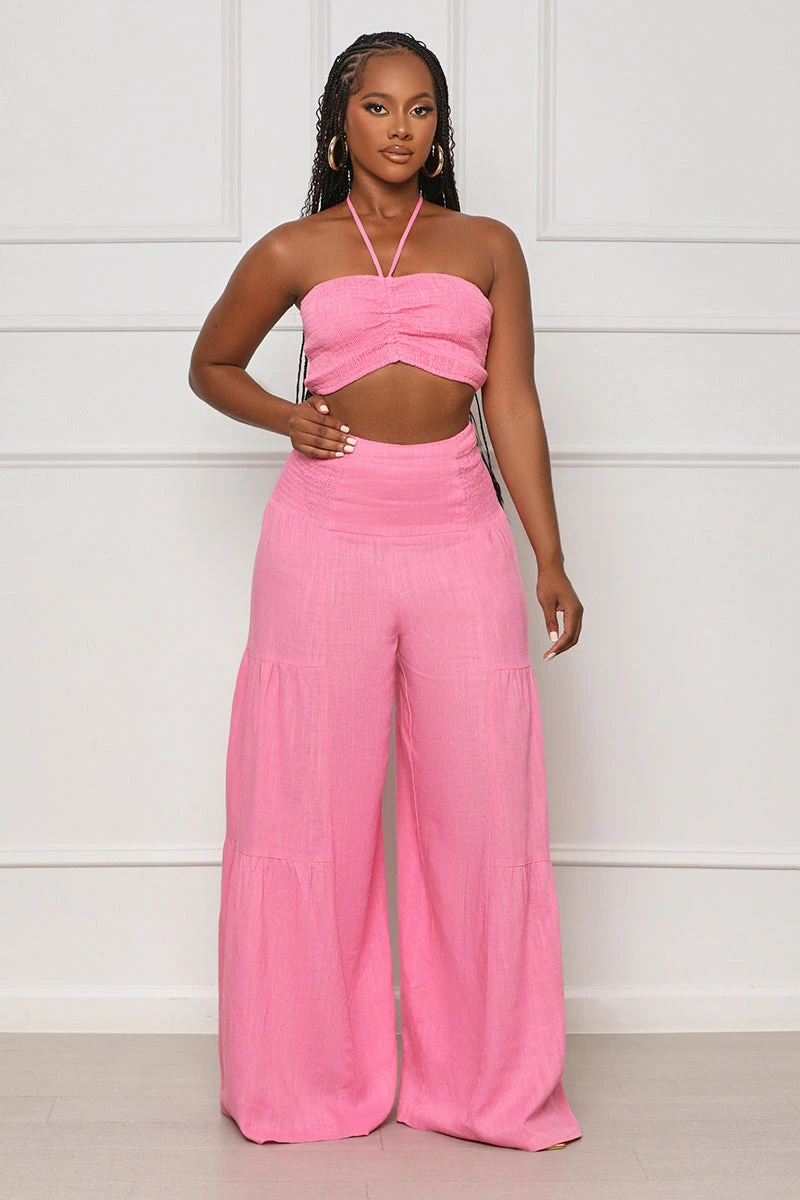 Favorite Moment Halter Top Pants Set (Pink) 6 Favorite Moment Halter Top Pants Set (Pink) - Image 6