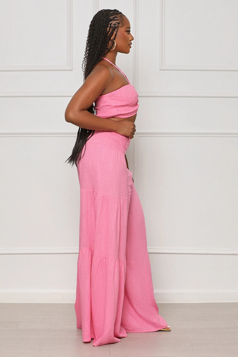 Favorite Moment Halter Top Pants Set (Pink) 4 Favorite Moment Halter Top Pants Set (Pink) - Image 4