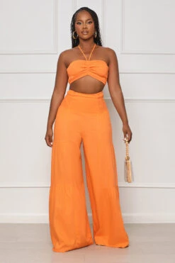 Favorite Moment Halter Top Pants Set (Orange) -Lilly's Kloset lilly6 13 2335585