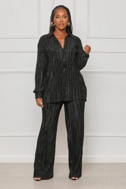 Main Star Plisse Pants Set (Black)