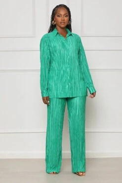 Main Star Plisse Pants Set (Green)