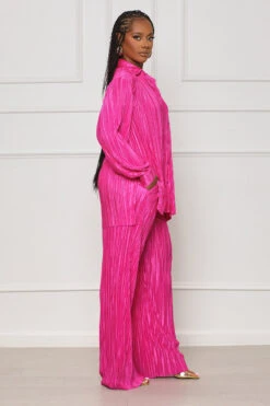 Main Star Plisse Pants Set (Fuchsia) -Lilly's Kloset lilly6 13 2335897