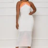Summer Haze Knit Midi Dress (White Multi)