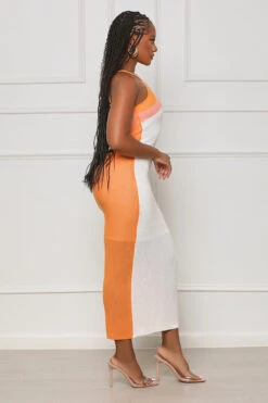 Summer Haze Knit Midi Dress (White Multi) -Lilly's Kloset lilly6 13 2335952