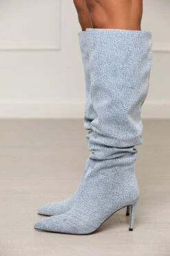 Pentagon Denim Knee High Boots (Denim)