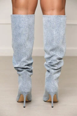 Pentagon Denim Knee High Boots (Denim) -Lilly's Kloset lilly6 13 2336619