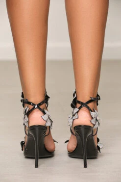 Romi Lace Up Flower Heels (Black) 6 Romi Lace Up Flower Heels (Black) -Lilly's Kloset lilly6 13 2336751