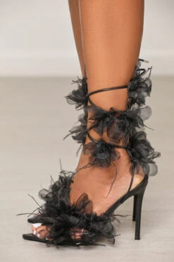 Elkin Flower Lace Up Heel (Black) 6 Elkin Flower Lace Up Heel (Black) -Lilly's Kloset lilly6 13 2336755