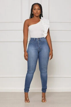 Always There Ruffle Bodysuit (White)- FINAL SALE -Lilly's Kloset lilly6 13 2336877