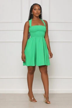 Summer Dream Halter Top Mini Dress (Green)