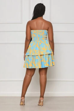 Cabo Adventures Cut Out Mini Dress (Blue Multi) -Lilly's Kloset lilly6 13 2337003