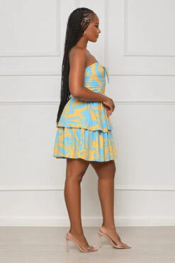 Cabo Adventures Cut Out Mini Dress (Blue Multi) -Lilly's Kloset lilly6 13 2337019