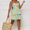 Cabo Adventures Cut Out Mini Dress (Blue Multi)