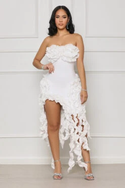 Avant Garde Ruffle Bandage Dress (White)
