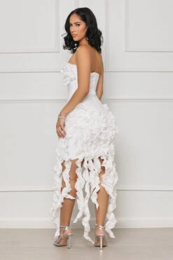 Avant Garde Ruffle Bandage Dress (White) -Lilly's Kloset lilly6 20 2339366