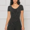 Backless Contour Ribbed Romper (Black)