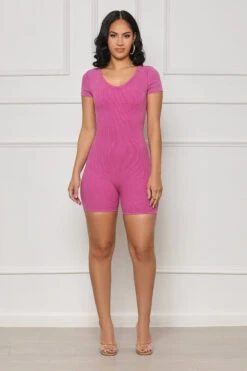 Backless Contour Ribbed Romper (Pink) 9 Backless Contour Ribbed Romper (Pink) -Lilly's Kloset lilly6 20 2339765