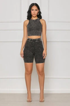 Contour Ribbed Biker Short Set (Black) 7 Contour Ribbed Biker Short Set (Black) -Lilly's Kloset lilly6 20 2339851