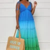 Full Of Color Ombre Maxi Dress (Blue Multi)