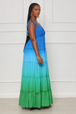 Full Of Color Ombre Maxi Dress (Blue Multi) -Lilly's Kloset lilly6 22 2340106