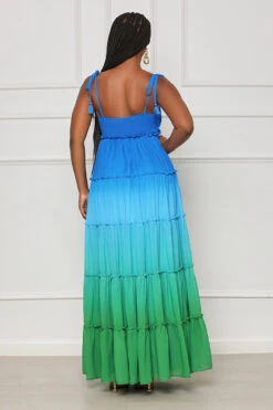 Full Of Color Ombre Maxi Dress (Blue Multi) -Lilly's Kloset lilly6 22 2340118