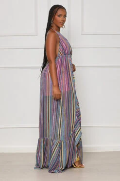 Memory Saved Knit Maxi Dress (Purple Multi) -Lilly's Kloset lilly6 22 2340156
