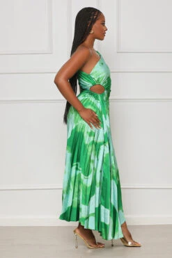 Exotic Hues One Shoulder Dress (Green Multi) -Lilly's Kloset lilly6 22 2340320