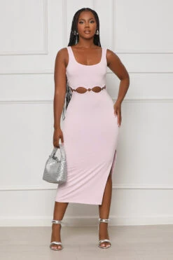 Clouded Haze Cut-Out Midi Dress (Purple) -Lilly's Kloset lilly6 22 2340493