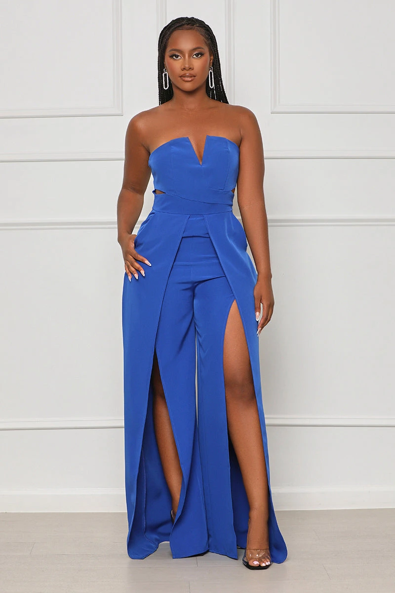 Everyday Class Strapless Jumpsuit (Blue) 1 Everyday Class Strapless Jumpsuit (Blue)