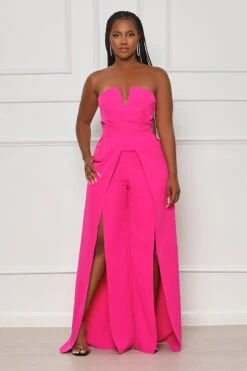 Everyday Class Strapless Jumpsuit (Pink)