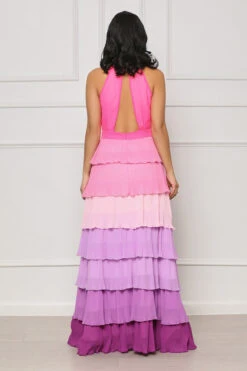 Vacation Haze Ruffle Maxi Dress (Pink Multi) -Lilly's Kloset lilly6 28 2344172