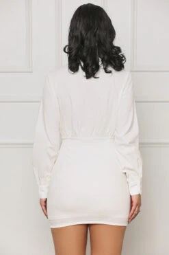 Lovely Days Drawstring Mini Dress (White) -Lilly's Kloset lilly6 28 2344225