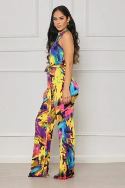 Luxury Views Full Zipper Jumpsuit (Yellow Multi) -Lilly's Kloset lilly7 11 2147978