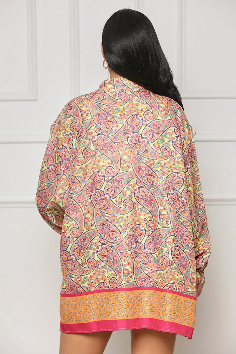 New Obsession Paisley Shorts Set (Orange Multi) 6 New Obsession Paisley Shorts Set (Orange Multi) - Image 6