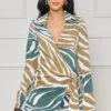 Wildest Vibes Faux Wrap Romper (Blue Multi)