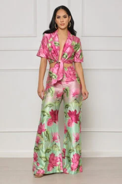 Seriously Stylish Floral Pants Set (Pink Multi)