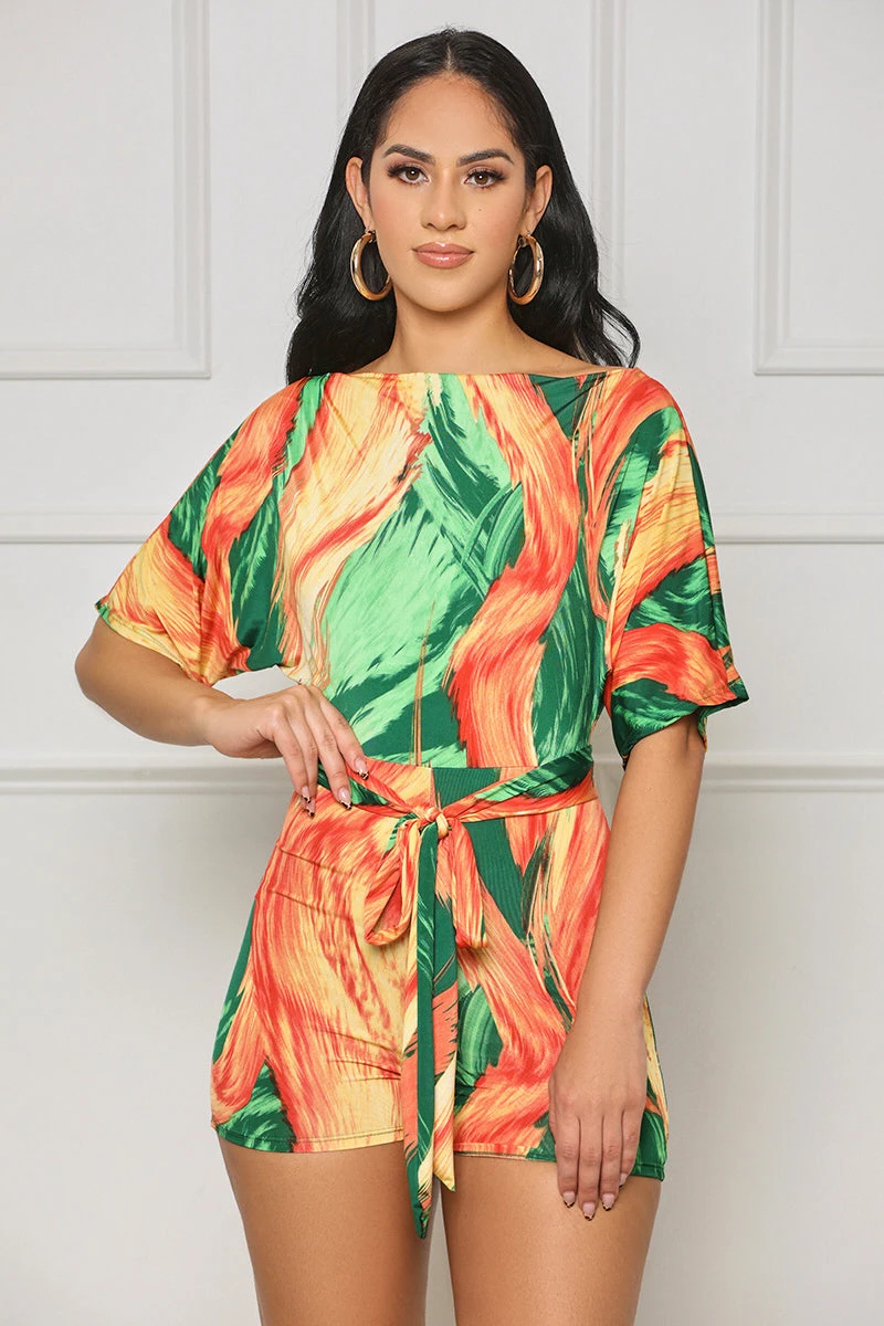 All To Myself Marble Romper (Green Multi) 1 All To Myself Marble Romper (Green Multi)