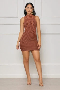 Call Me Fierce Ribbed Mini Dress (Brown) 11 Call Me Fierce Ribbed Mini Dress (Brown) -Lilly's Kloset lilly7 11 2148536