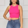 Easy Upgrade Ribbed Crop Top (Pink)