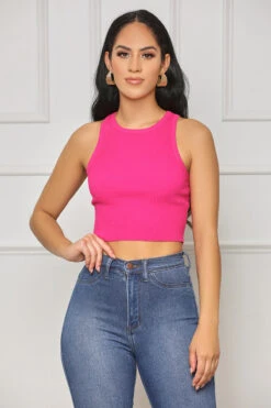 Easy Upgrade Ribbed Crop Top (Pink)