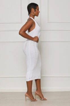 Summer Staple Knit Halter Top Dress (White) -Lilly's Kloset lilly7 12 2349003
